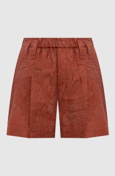 Коричневые шорты в тканом узоре