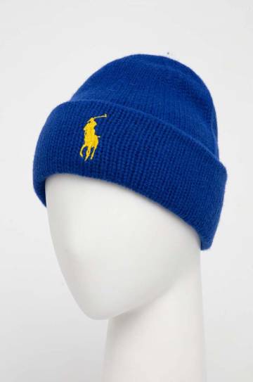 Шерстяная шапка Polo Ralph Lauren из толстого трикотажа шерсть Шерстяная шапка Polo Ralph Lauren из толстого трикотажа шерсть