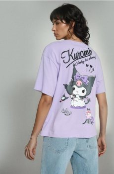 Бавовняна футболка з коротким рукавом Kuromi - фіолетовий