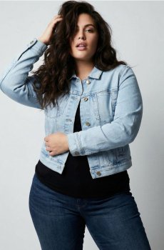 Джинсова куртка plus size - синій