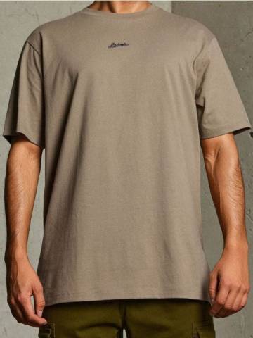 Футболка з принтом на спині - сіро-коричневий