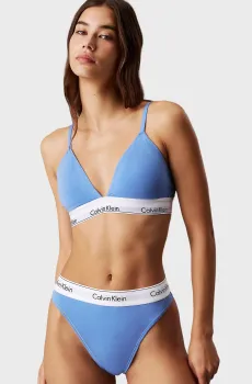 Женские голубые трусики HIGH LEG TANGA Голубой S Calvin Klein LV00QF8319