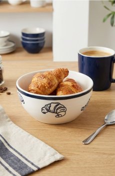 Керамічна миска з мотивом круасанів - білий