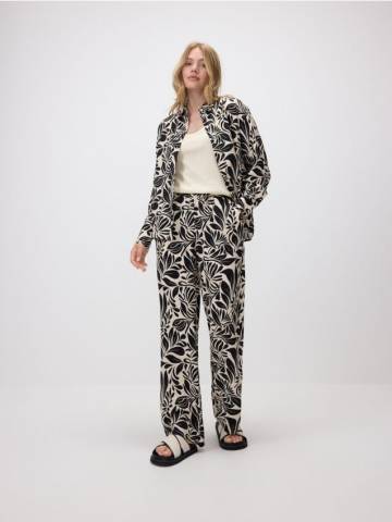 Reserved - Віскозна сорочка з візерунком - чорний - 374FH-99P