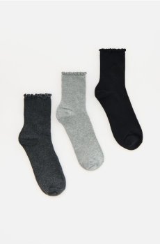 Reserved - Бавовняні шкарпетки 3 шт. - середньо-сірий - 364JC-85X