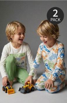 Двокомплектні піжами – набір з 2 штук - кремовий