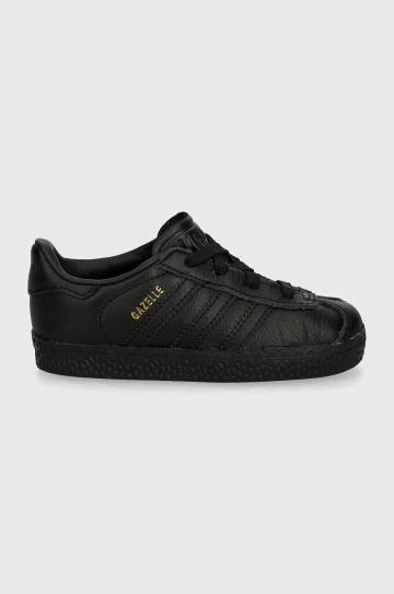 Детские кожаные кроссовки adidas Originals GAZELLE CF EL цвет чёрный IH2972 Детские кожаные кроссовки adidas Originals GAZELLE CF EL цвет чёрный IH2972
