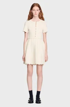 Женское белое платье Белый 34 Sandro SFPRO04781_Ecru