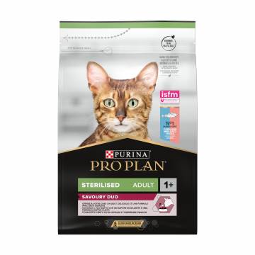 Сухой корм для взрослых стерилизованных кошек Pro Plan Sterilised Adult 1+ Savoury Duo с треской и форелью, 3 кг Сухой корм для взрослых стерилизованных кошек Pro Plan Sterilised Adult 1+ Savoury Duo с треской и форелью, 3 кг