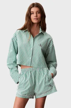 Женская зеленая рубашка в полоску GRAPHIC Зеленый S Calvin Klein LV00QS7605