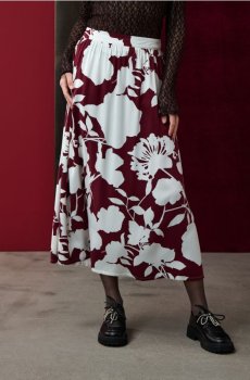 Мідіспідниця - бордовий