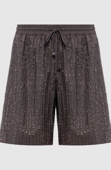 Серые пляжные шорты MALIBU с кристаллами