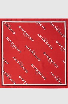 Красный платок с шелком в принт логотип