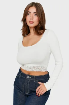 Женский белый лонгслив Белый XS Tally Weijl STSCORORI