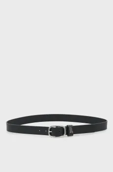 Женский черный кожаный ремень OVAL Черный 75 Tommy Jeans AW0AW18812