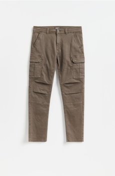 Reserved - Штани slim fit у стилі карго - коричневувато-зелений - XL804-78X