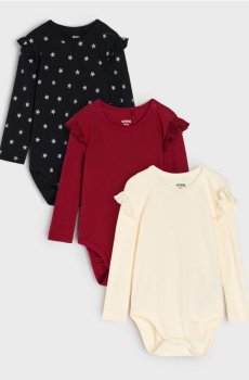 Бавовняне боді 3 pack - чорний