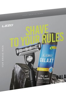 Мужской набор для бритья LEZO Galaxy Shave to Your Rules (гель, 200 мл + станок, 1 шт)