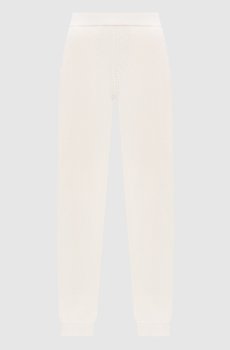 Белые джоггеры из шерсти