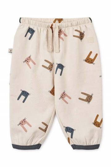 Детские спортивные штаны Liewood Loup Baby Printed Sweatpants цвет бежевый с узором LW19475