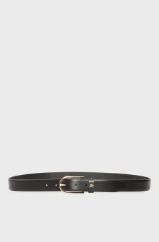 Женский черный кожаный ремень autograph round Черный 95 Karl Lagerfeld A3W33041