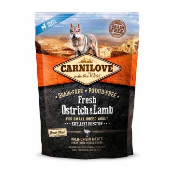 Сухой корм для взрослых собак малых пород Carnilove Fresh Ostrich & Lamb с ягненком и страусом, 1.5 кг Сухой корм для взрослых собак малых пород Carnilove Fresh Ostrich & Lamb с ягненком и страусом, 1.5 кг
