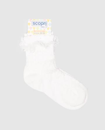 Детские белые носки Scopri с кружевом Детские белые носки Scopri с кружевом