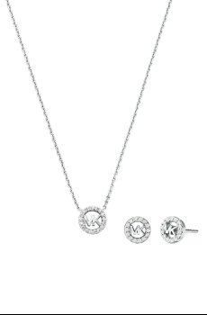 Серебряный комплект - колье и серьги Michael Kors