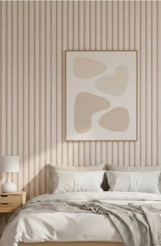 Самоклеюча шпалера з імітацією дерев’яних ламелей - бежевий