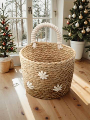 Плетений кошик для зберігання - бежевий