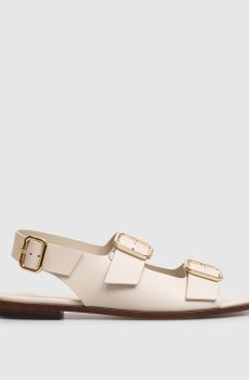 Кожаные босоножки цвета айвори