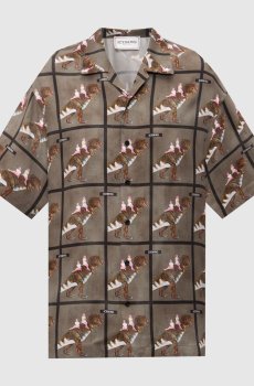 Рубашка в клетку с нашивкой логотипа