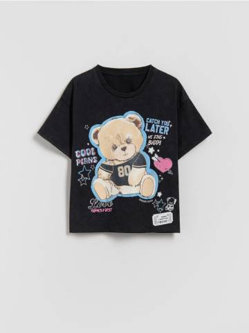 Reserved - Футболка з принтом - чорний - 855GB-99X