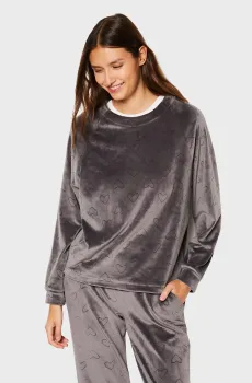 Женский серый свитшот с узором GALIE Серый S Etam 6549611