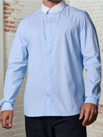Бавовняна сорочка slim fit - блакитний Бавовняна сорочка slim fit - блакитний