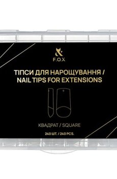 Типсы для наращивания ногтей F.O.X Nail Tips For Extensions Квадрат, 240 шт (NTE-Sq)