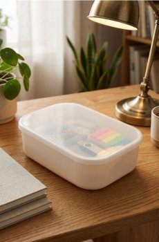 Контейнер для зберігання з кришкою - кремовий