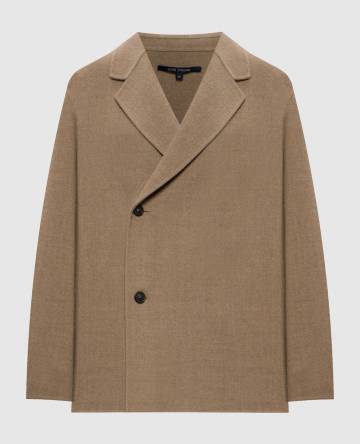 Бежевое пальто CORREGGIO из шерсти и шелка