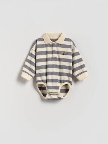 Reserved - Бавовняне боді-поло - червонувато-ліловий - 373FP-48X Reserved - Бавовняне боді-поло - червонувато-ліловий - 373FP-48X