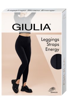 Леггинсы женские Giulia Leggings Straps Energy со штрипками, Black, размер S/M