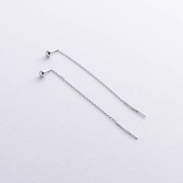 Серебряные серьги - протяжки "Шарики" 902-01286 Серебряные серьги - протяжки "Шарики" 902-01286