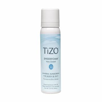 Минеральная солнцезащитная пенка для лица и тела TiZO SheerFoam Body & Face Non-Tinted SPF 30 без оттенка, 100 г Минеральная солнцезащитная пенка для лица и тела TiZO SheerFoam Body & Face Non-Tinted SPF 30 без оттенка, 100 г