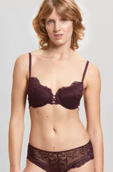 Женский бордовый бюстгальтер с тонкой чашкой INK Бордовый 70C Etam 6520176