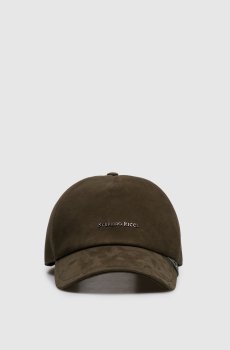 Кепка цвета хаки из нубука