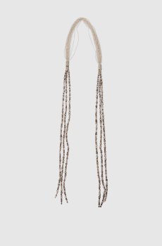 Коричневые бусы с цепочкой мониль