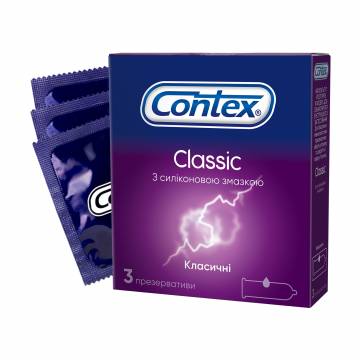 Презервативы латексные с силиконовой смазкой Contex Classic классические, 3 шт Презервативы латексные с силиконовой смазкой Contex Classic классические, 3 шт
