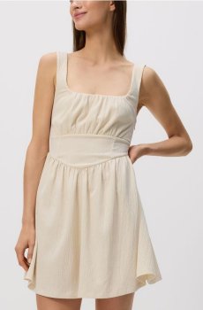 Reserved - Міні сукня з жатим ефектом - нюдовий - 906GA-02X