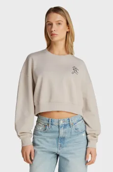 Женский светло-серый свитшот SCRIPT INSTITUTIONAL CREWNECK Серый M Calvin Klein Jeans J20J224743