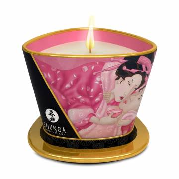 Массажная свеча Shunga Massage Candle Rose Petals с афродизиаками, 170 мл