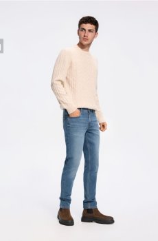 Reserved - Джинси slim з вареним ефектом - indigo jeans - 055KI-57J